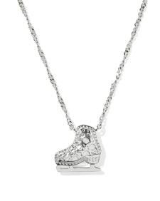 Ice Skate Silver Short Pendant Necklace