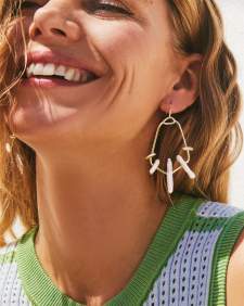 Eileen Gold Statement Earrings in Freshwater Cultured Pearl