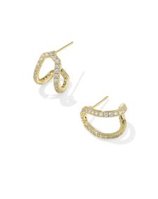 Daphne Pave Gold Huggie Earrings