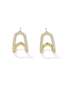 Daphne Pave Gold Huggie Earrings