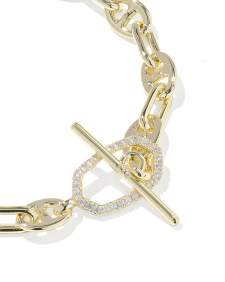 Elisa Toggle Gold Link and Chain Bracelet 