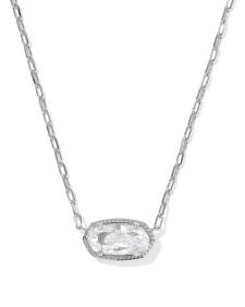Elisa Luxe Silver Short Pendant Necklace 