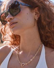 Daphne Pave Gold Huggie Earrings