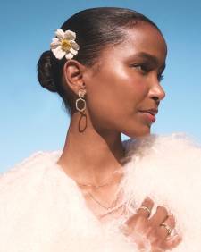 Daphne Pave Gold Open Frame Earrings