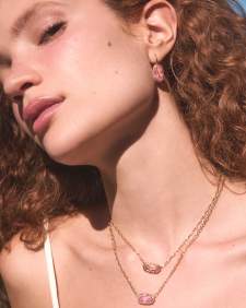 Elisa Luxe Gold Short Pendant Necklace 