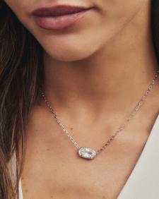 Elisa Luxe Silver Short Pendant Necklace 