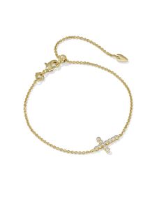 Cross Gold Crystal Delicate Chain Bracelet