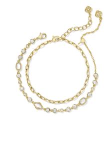 Mini Elisa and Abbie Gold Set of 2 Delicate Chain Bracelets