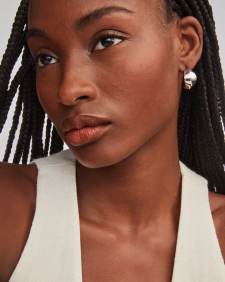 Krista Silver Metal Hoop Earrings