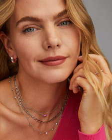 Mini Silver Elisa Satellite Short Pendant Necklace