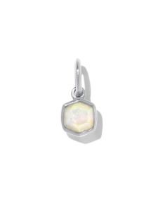 Davie Sterling Silver Charm in White Lab Grown Opal