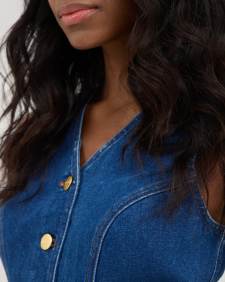 Wrangler® x Yellow Rose by Kendra Scott Tailored Denim Vest