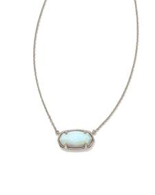 Elisa Sterling Silver Pendant Necklace in White Sterling Opal