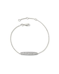 Mattie Sterling Silver Pave Delicate Bracelet in White Diamond