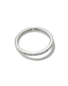 Arynn Sterling Silver Band Ring in White Sapphire