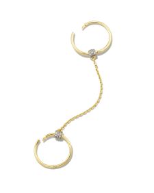 Bristol 18k Gold Vermeil Ear Cuff Set in White Sapphire