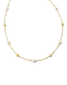 Opal 18k Gold Vermeil Strand Necklace in White Opal