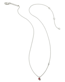 Maisie Sterling Silver Pendant Necklace in Pink Tourmaline