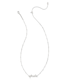 Abuela Script Pendant Necklace in Silver
