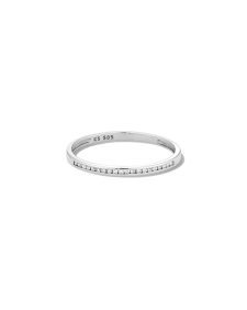 Carey 14k White Gold Band Ring in White Diamond
