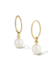Hadleigh 14k Yellow Gold Huggie Earrings in Freshwater Cultured Pearl