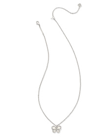 Mae Silver Butterfly Short Pendant Necklace in Ivory Mother-of-Pearl