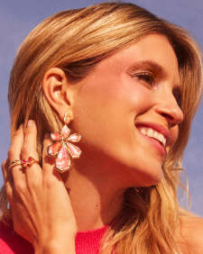 Mae Gold Butterfly Cocktail Ring in Azalea Pink Mix