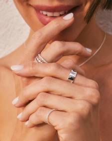 Tinsley Sterling Silver Band Ring in White Topaz