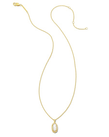 Mommy & Me 18k Gold Vermeil Youth Stone Fern Short Pendant Necklace in Ivory Mother-of-Pearl