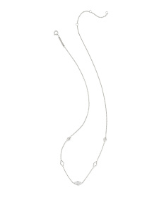 Abbie 14k White Gold Pave Strand Necklace