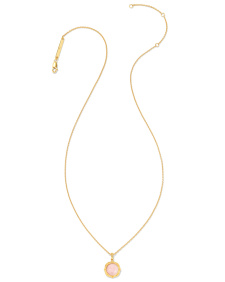 Sage 18k Gold Vermeil Pendant Necklace in Pink Opal