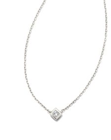 Michelle 14k White Gold Pendant Necklace in White Diamond