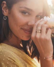 Marisa 14k Yellow Gold Cuff Bracelet in White Diamond