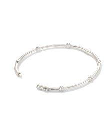 0.36 ct Audrey 14k White Gold Bangle Bracelet in White Diamonds