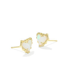 Dolly Parton x Kendra Scott Patchwork Ari Heart Gold Stud Earrings