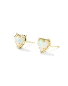 Dolly Parton x Kendra Scott Patchwork Ari Heart Gold Stud Earrings