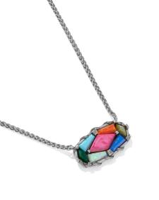 Dolly Parton x Kendra Scott Patchwork Elisa Vintage Silver Short Pendant Necklace
