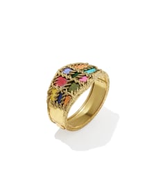 Dolly Parton x Kendra Scott Patchwork Vintage Gold Statement Bracelet