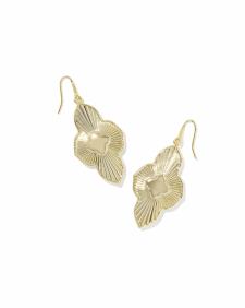 Abbie Medallion Gold Drop Earrings