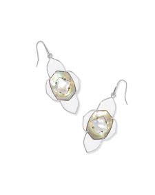Abbie Medallion Silver Drop Earrings