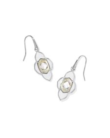 Abbie Medallion Silver Small Drop Earrings