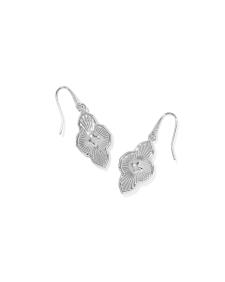 Abbie Medallion Silver Small Drop Earrings