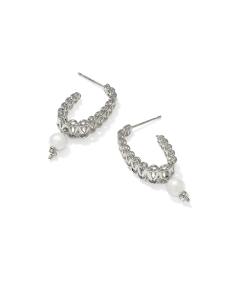 Gabriella Vintage Silver Pearl Hoop Earrings