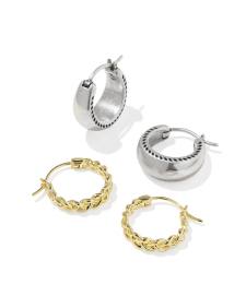 Gabriella Mixed Metal Set of 2 Huggie Earrings