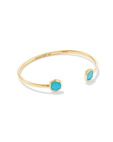 Davis 18k Gold Vermeil Small Cuff Bracelet in Turquoise