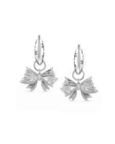 Kendra Scott x LoveShackFancy Bow Silver Convertible Huggie Earrings