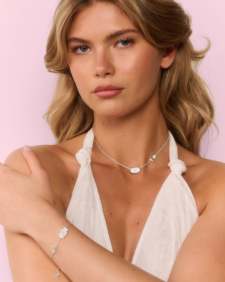 Kendra Scott x LoveShackFancy Bow Silver Elaina Delicate Chain Bracelet