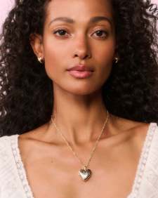 Kendra Scott x LoveShackFancy Heart Gold Locket Necklace