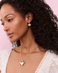 Kendra Scott x LoveShackFancy Heart Gold Locket Necklace