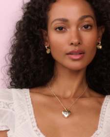 Kendra Scott x LoveShackFancy Heart Gold Locket Necklace